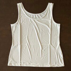 Susan Graver Women's Jersey Tank Top in White, Size L